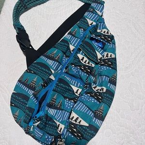 Kavu Teal and Black Patterned Backpack